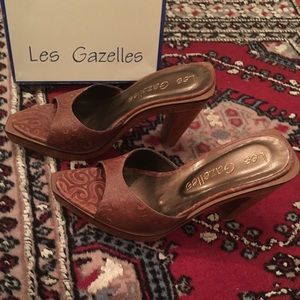 Brown Leather Les Gazelles Heels (Size 6)
